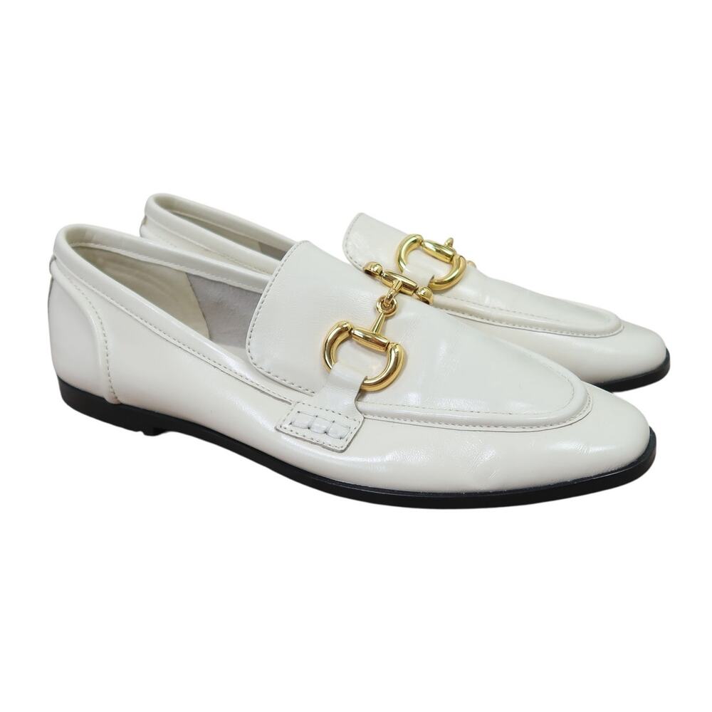 Jeffrey Campbell Velviteen Bit Ivory Cream Leather Flat Vamp Loafer 10